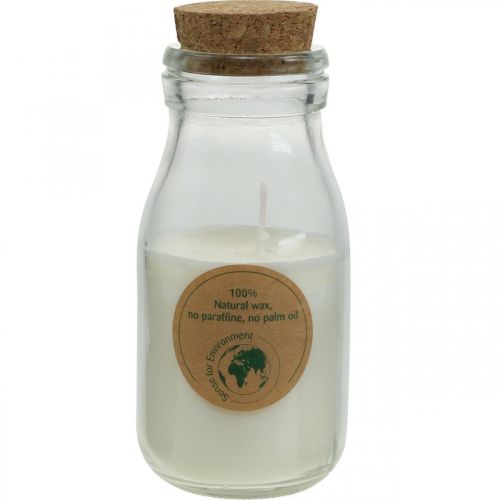 Bougie dans un verre lanterne en cire de soja Bougie de soja blanche H12cm