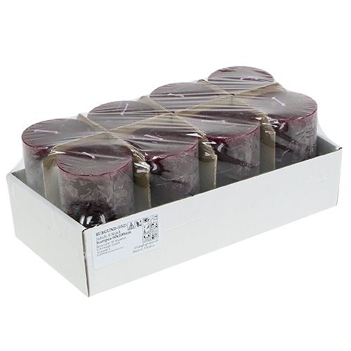 Floristik24 Bougie 60mm x 100mm Bordeaux 8 pcs