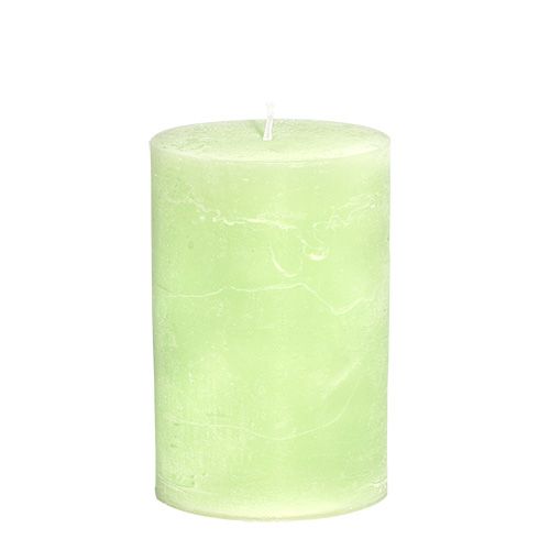 Bougie bougies piliers de couleur unie vert citron 85×120mm 2 pcs