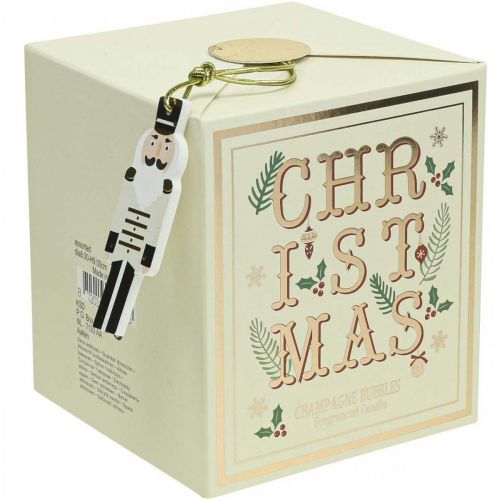 Floristik24 Bougie parfumée Noël Bougie parfumée dans un verre crème champagne Ø8cm