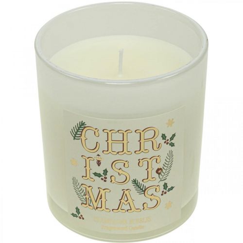 Floristik24 Bougie parfumée Noël Bougie parfumée dans un verre crème champagne Ø8cm