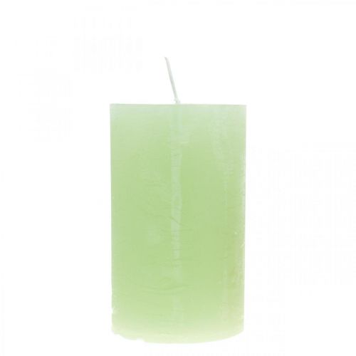 Floristik24 Bougies piliers unies vert lime​​​​​​​ 60×100mm 4 pcs