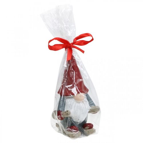 Bougie motif lutin de Noël, décoration de l'Avent, lutin à skis, bougie décorative H12cm