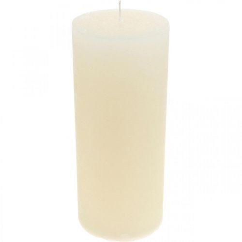 Bougies piliers colorées blanc crème 85×200mm 2pcs