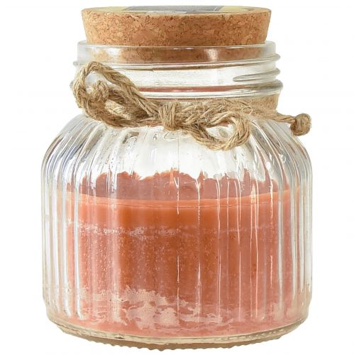 Article Bougie parfumée en verre liège bougie citronnelle marron H11,5cm
