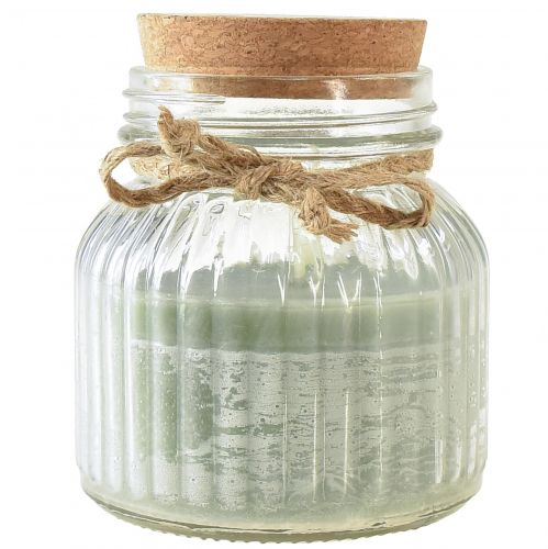 Article Bougie bougie parfumée dans un verre citronnelle vert sauge H11,5cm