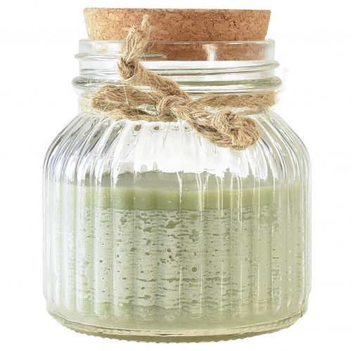 Article Bougie parfumée dans un verre Bougie citronnelle vert olive H11,5cm