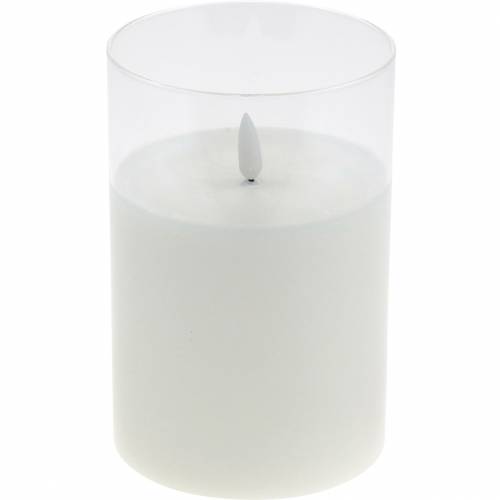 Floristik24 Lanterne déco bougie LED dans un verre cire véritable Ø10cm H15cm