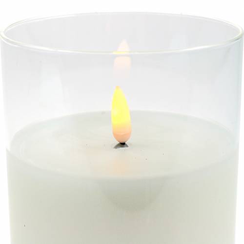 Floristik24 Lanterne déco bougie LED dans un verre cire véritable Ø10cm H15cm