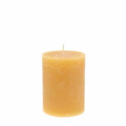 Floristik24 Bougies de couleur unie couleur miel 60×80mm 4pcs