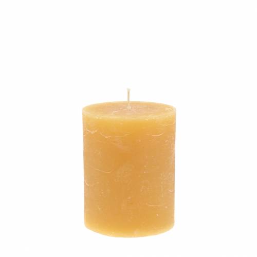 Article Bougies unies couleur miel 70×80mm 4pcs