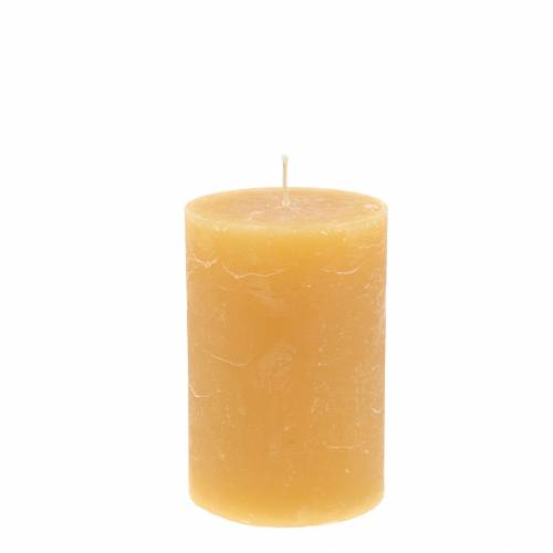 Bougies unies couleurs miel 70×100mm 4 pcs