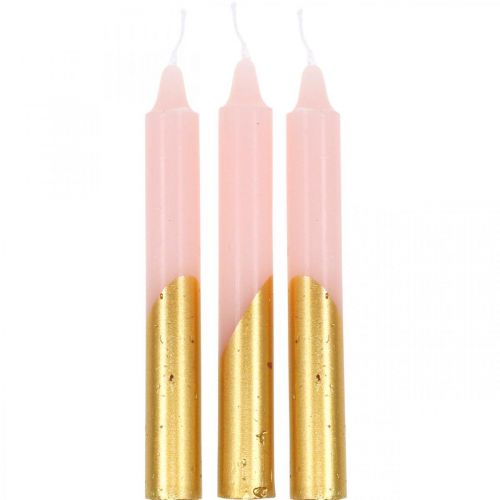 Bougies arbre bougies pyramide rose, bougies dorées H105mm 10p