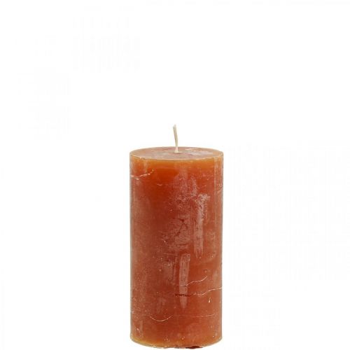 Article Bougies de couleur unie bougies piliers rouge-marron 50×100mm 4 pcs