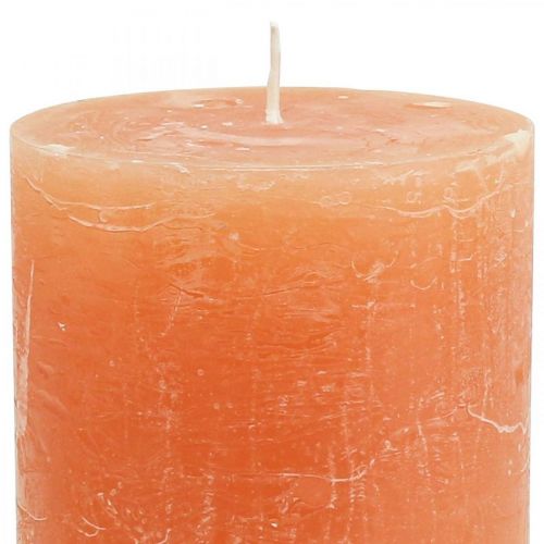 Article Bougies de couleur unie Bougies pilier Orange Pêche 85×120mm 2pcs