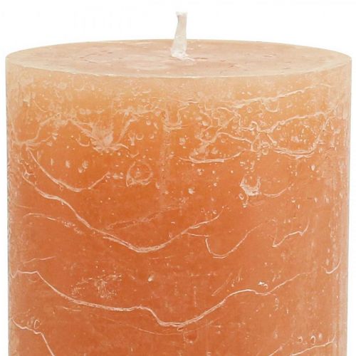 Article Bougies de couleur unie Bougies pilier Orange Pêche 85×150mm 2pcs