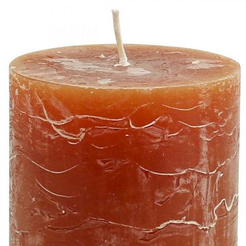 Article Bougies de couleur unie bougies piliers rouge-marron 60×80mm 4 pcs