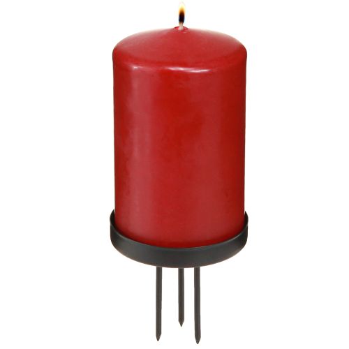 Floristik24 Bougeoir couronne de l'Avent métal noir mat Ø8cm 4 pcs