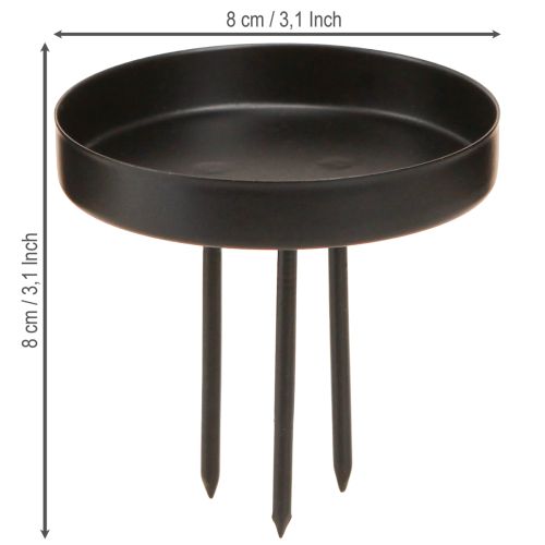 Article Bougeoir couronne de l'Avent métal noir mat Ø8cm 4 pcs