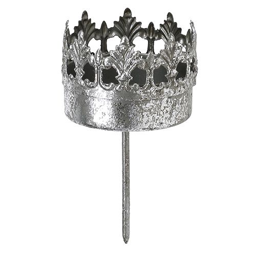Floristik24 Bougeoir argent antique Ø5cm H10cm 1 pc
