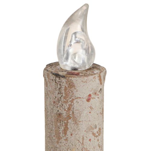 Floristik24 Bougeoir antique avec bougie LED en métal lumière chaude H22cm