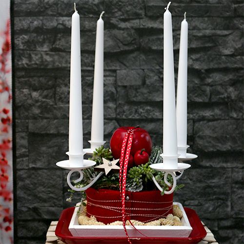 Floristik24 Pomme décorative rouge brillant 6 cm 6 pièces