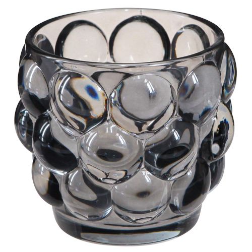 Floristik24 Bougeoir verre photophore gris Ø7cm H7cm 6 pcs