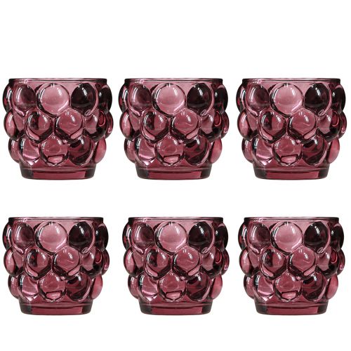 Article Bougeoir photophore en verre Berry Ø7cm H7cm 6 pcs