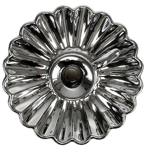 Floristik24 Bougeoir Céramique Argent Ø16cm