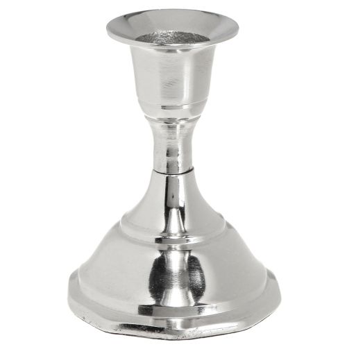 Floristik24 Bougeoir métal argenté bougeoir bâton H9,5cm 2pcs