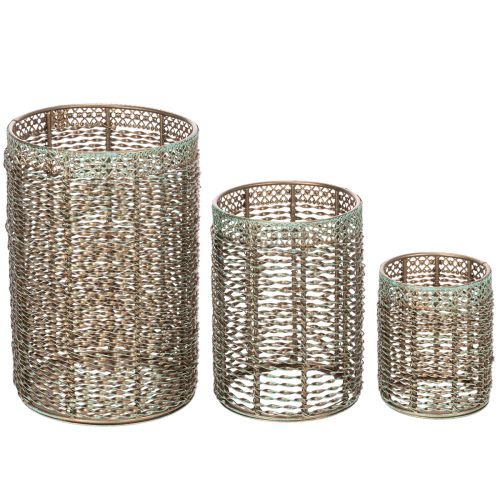 Porte-bougies en métal, porte-bougies chauffe-plat Ø8/10/13 cm, lot de 3 | Floristik24.fr