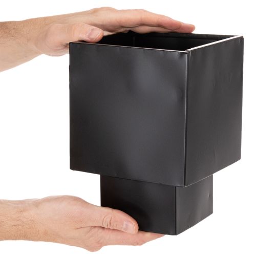 Poterie cube moderne en métal noir avec socle, 22 cm | Floristik24.fr