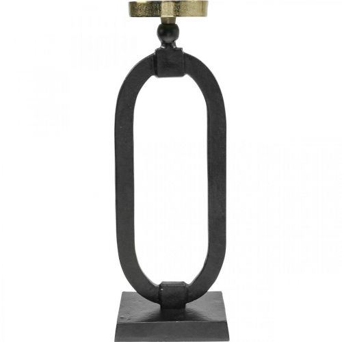 Article Bougeoir noir doré décoratif en fonte Ø10,5cm 46cm