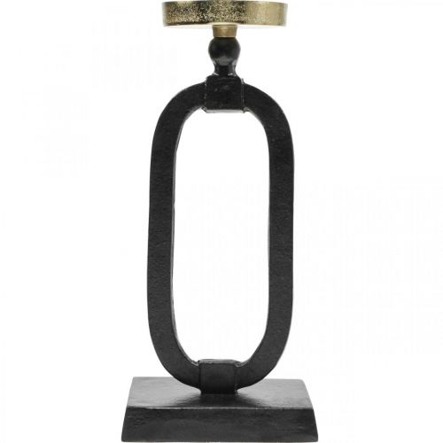 Article Bougeoir noir doré décoratif en fonte Ø10,5cm 36cm