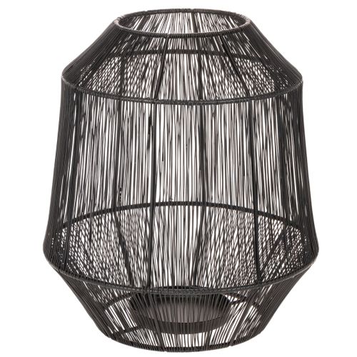 Bougeoir noir, lanterne décorative, panier en fil de fer, Ø 24 cm, H 28 cm