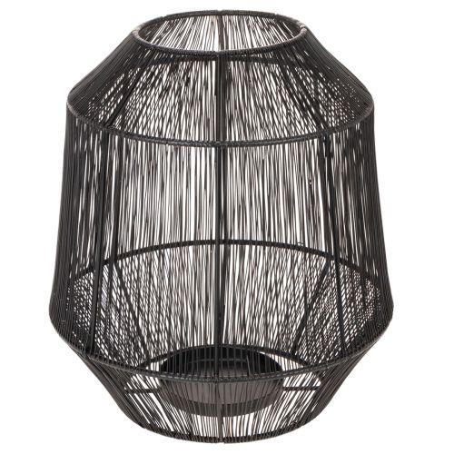 Bougeoir noir, lanterne décorative, panier en fil de fer, Ø 24 cm, H 28 cm | Floristik24.fr
