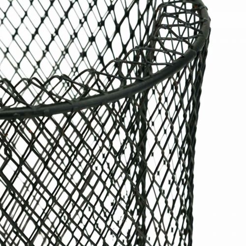 Article Bougeoir panier fil métal noir Ø23cm/16cm lot de 2