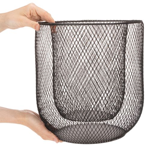 Bougeoir en fil de fer noir, Ø 28,5/18 cm, lot de 2 | Floristik24.fr