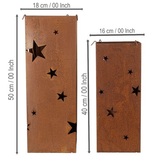 Article Bougeoirs de Noël, finition rustique, hauteur 40/50 cm, lot de 2