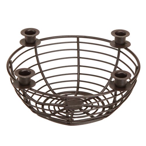 Bougeoir pour 4 bougies bol décoratif métal marron Ø14cm