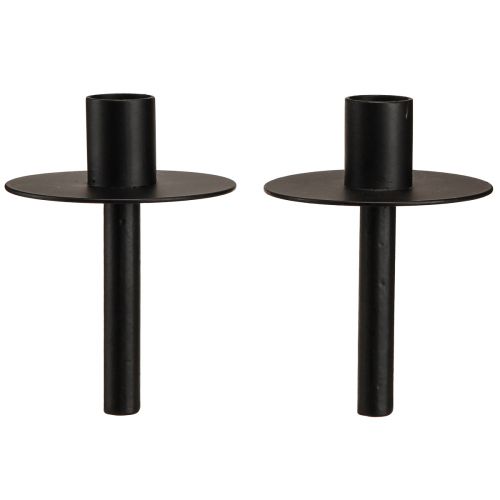 Floristik24 Bougeoir pour bouteilles métal noir H12cm 2pcs