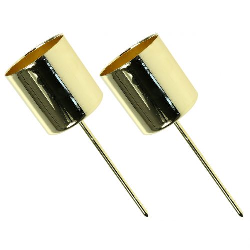 Floristik24 Bougeoir pour bougies bâtons doré Ø3,5cm H4cm 4 pcs