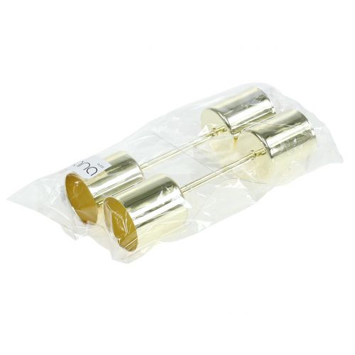 Article Bougeoir pour bougies bâtons doré Ø3,5cm H4cm 4 pcs