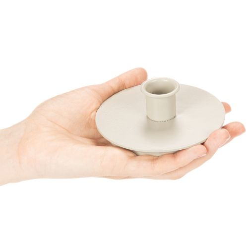 Bougeoir rond crème en métal pour bougies droites – Lot de 2 | Floristik24.fr