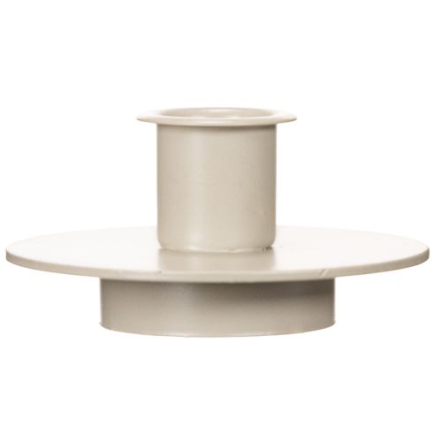 Petit bougeoir en métal beige mat pour bougies fines 8 cm - Lot de 3 | Floristik24.fr