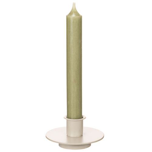 Petit bougeoir en métal beige mat pour bougies fines 8 cm - Lot de 3 | Floristik24.fr