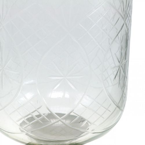 Floristik24 Lanterne Bougeoir en Verre Aspect Antique Argent Ø11.5cm H42.5cm