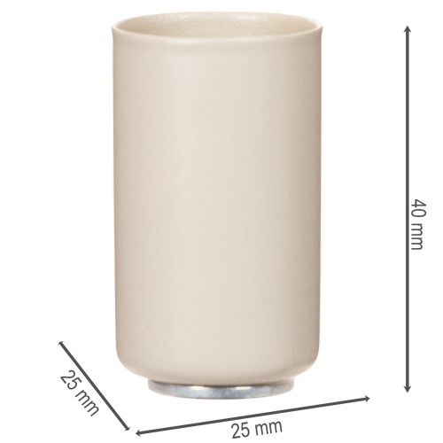 Lot de 4 porte-bougies en métal magnétique crème, diamètre 25 mm | Floristik24.fr