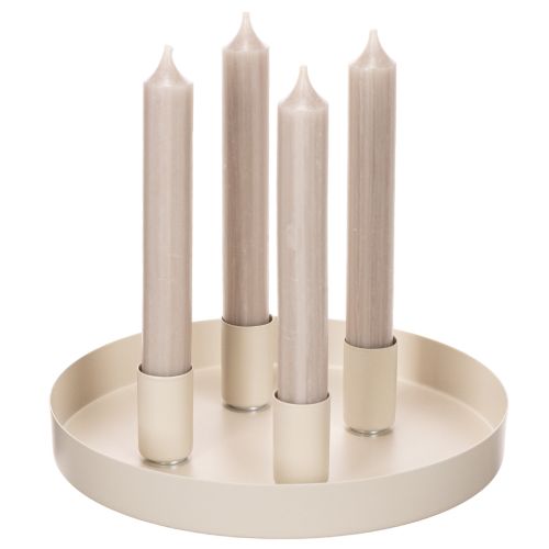 Lot de 4 porte-bougies en métal magnétique crème, diamètre 25 mm | Floristik24.fr