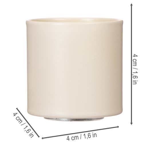 Set de 4 bougeoirs magnétiques en métal taupe pour bougies de 4 cm | Floristik24.fr